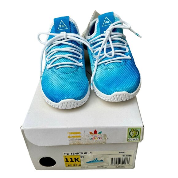 ADIDAS Pharrell Williams HU Tennis Sneakers Kids 11 Blue PW Unisex Running Shoes - Picture 1 of 12